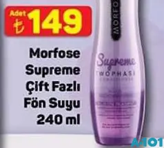 MORFOSE SUPREME ÇİFT FAZLI FÖN SUYU 240 ML indirimli fiyat MORFOSE SUPREME ÇİFT FAZLI FÖN SUYU 240 ML fiyat ve kampanya bilgisi